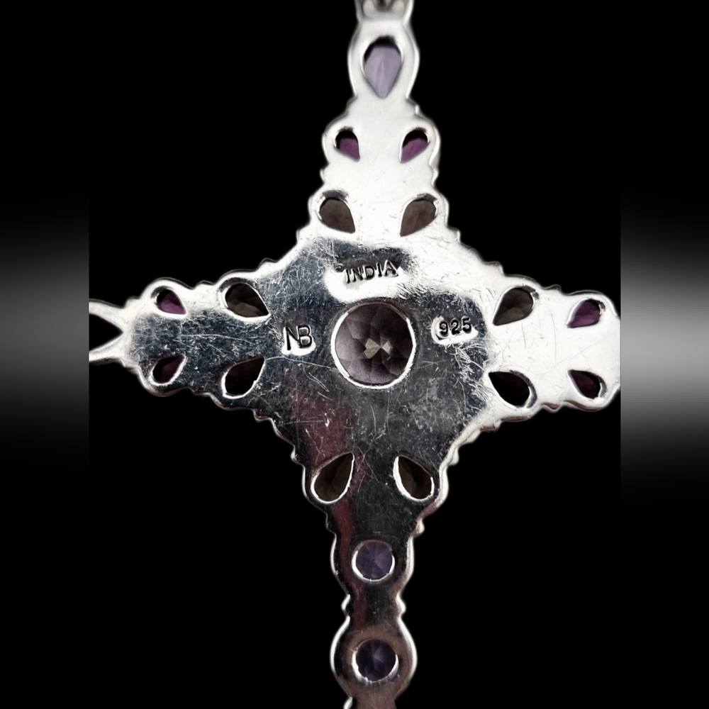 Nicky Butler 925 Sterling Silver Designer Pink Quartz Rhodolite Garnet Pendant - Picture 6 of 8